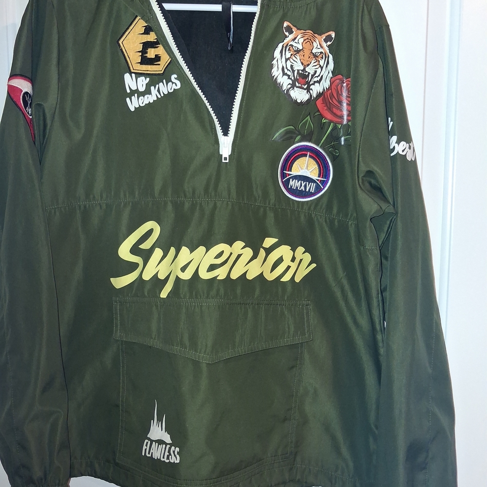 Superior Olive Green Lightweight Anorak Jacket